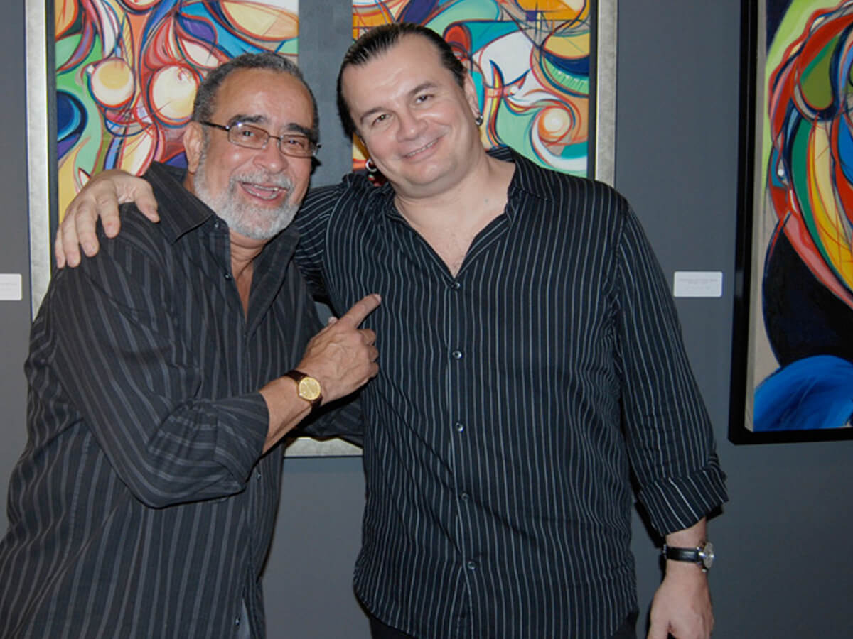 Photo of Michael Korber with Andy Montañez ,”The Godfather of Salsa”, in San Juan, Puerto Rico