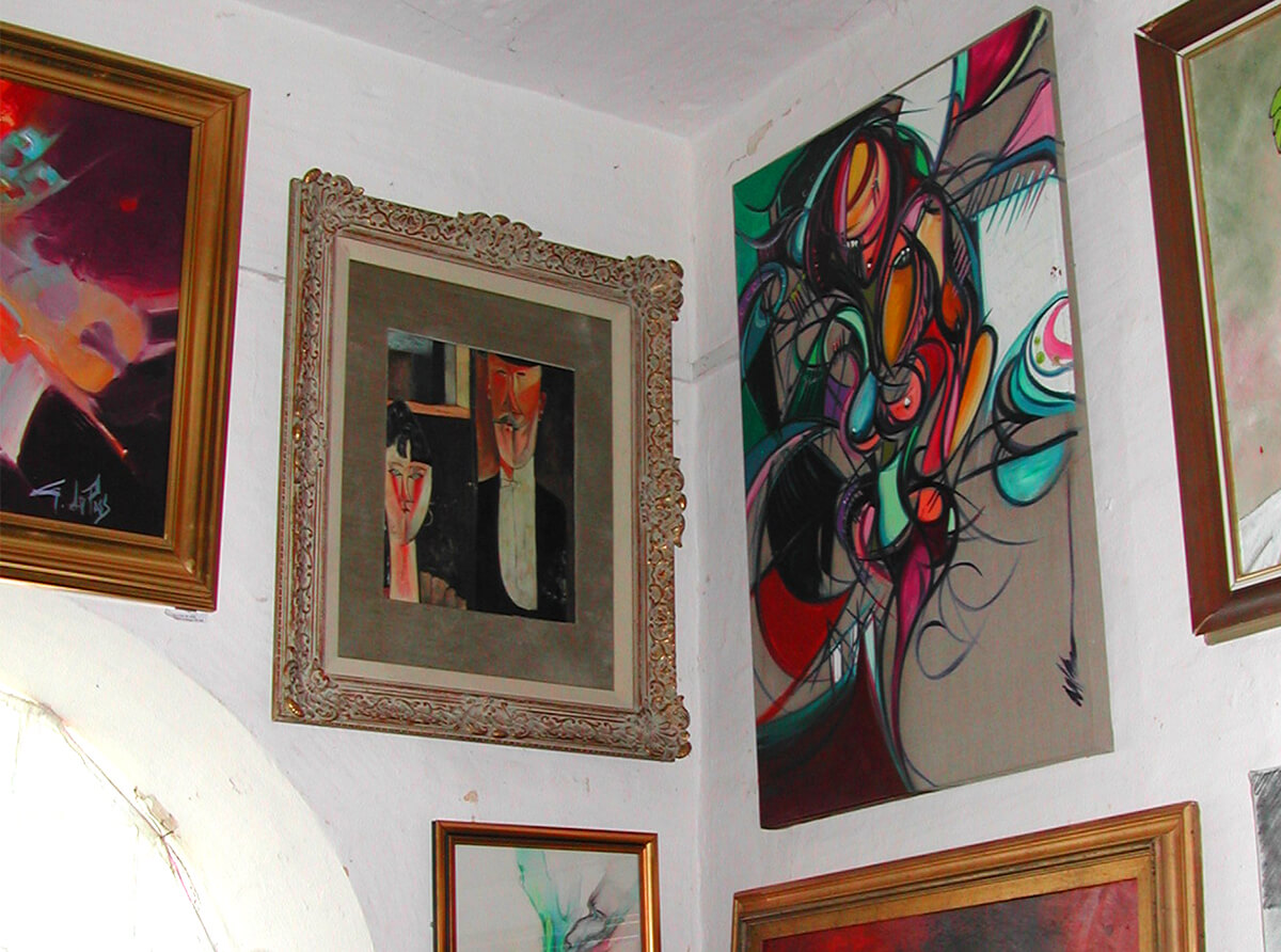 Photo of Korber's work besides Amedeo Modigliani in Malta