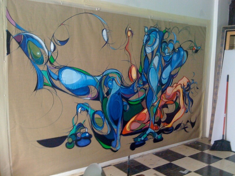 Photo of the Painting in progress at Atelier Korber in Old San Juan, Puerto Rico