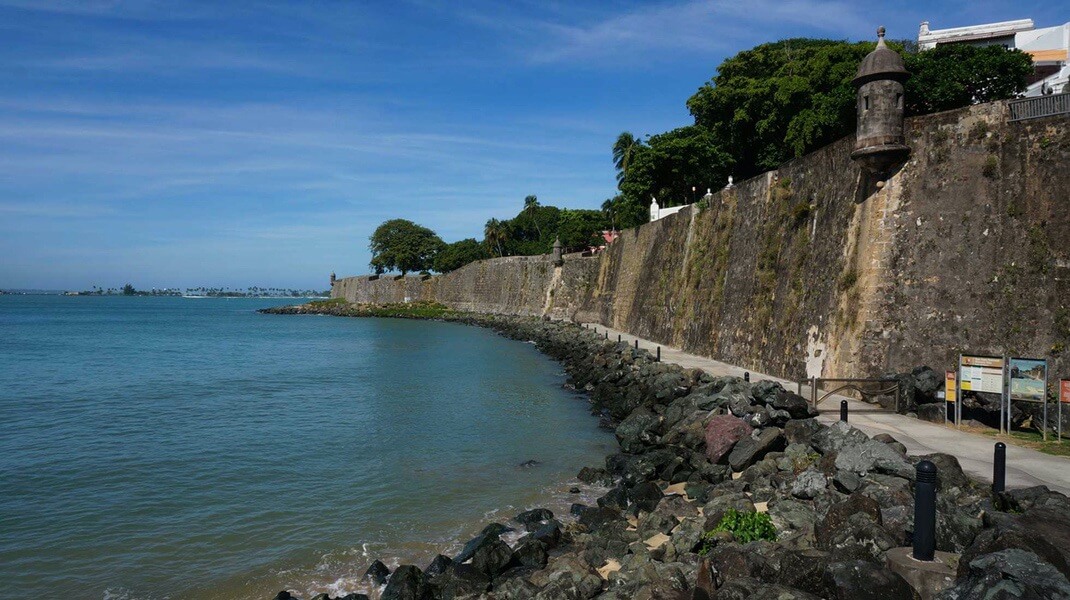 Photo of the outer wall of Castillo San Felipe del Morro in Old San Juan, Puerto Rico