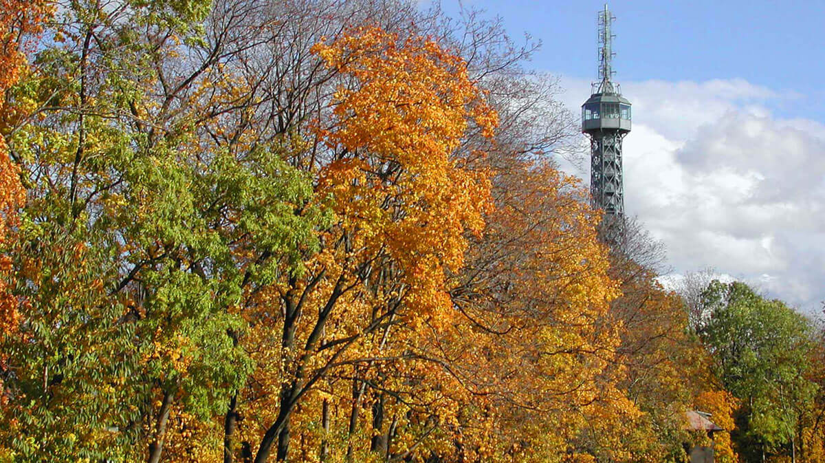 Photo of Petřín Lookout Tower in Prague, meters away from Atelier Korber in the Czech Republic