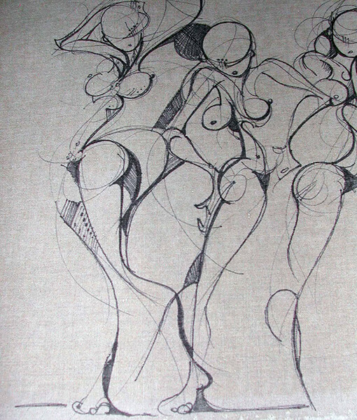 Drawing from Korber's Model Session Sketches from his Atelierin Prague- Czech Republic