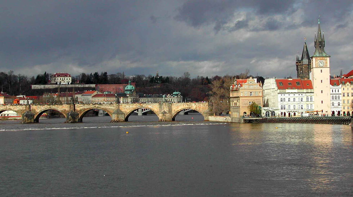 View of Charles Bridge - Karlův most on the Vltava River - Prague, Czech Republic