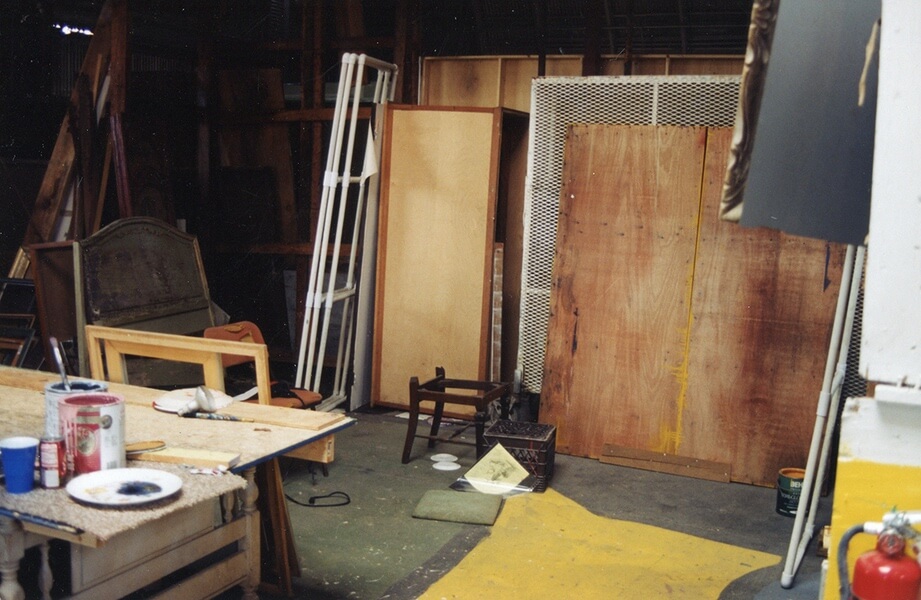 Photo of artist Michael J. Korber's Studio space in UUAC in West Palm Beach, Florida.