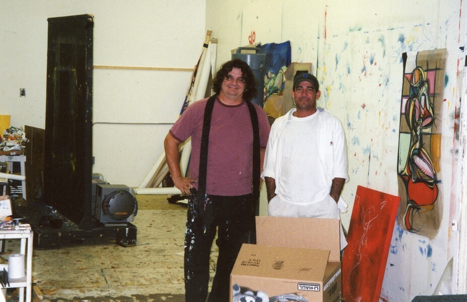 Photo of Artist Michael J. Korber's with Barry at his West Palm Beach Atelier in, Florida.