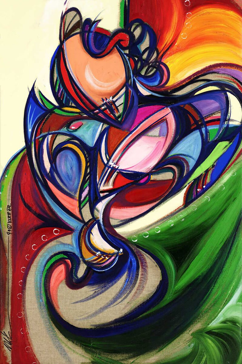 Photo of a painting titled - Love of two- color by Korber in oil on linen