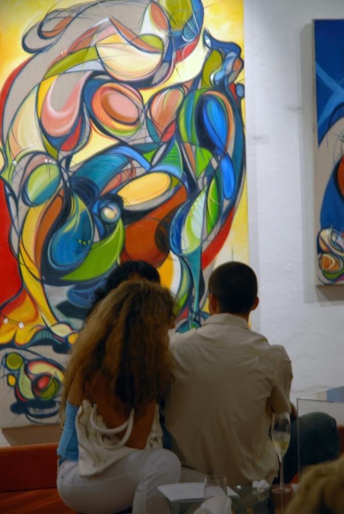 Photo of artist and figurative painter Michael J. Korber at Obra Galería Alegría - Modern & Contemporary Art Gallery - Old San Juan, Puerto Rico.