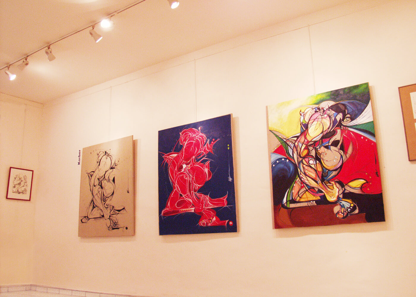Photo of Michael J. Korber's Paris Art Exhibition walls at Centre Culturel Christiane Peugeot  in Paris France