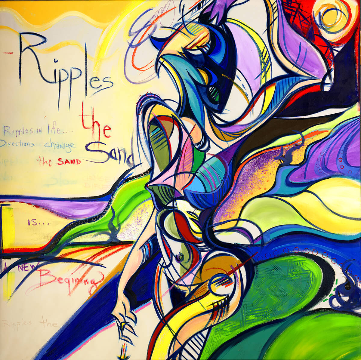 Photo of a selected artwork titled Ripples in the Sand ... Michael, of the artist and painter Michael J. Korber Fracchiolla exhibited at the Wignacourt Museum in Rabat, Malta.