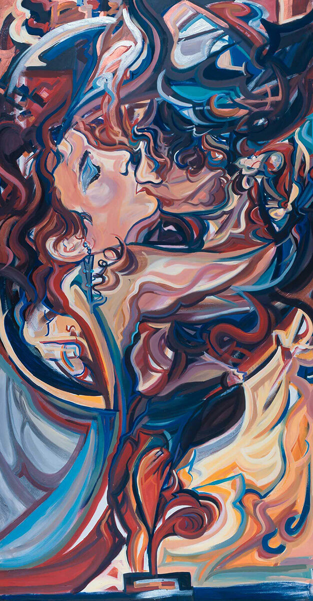 Photo of painting  tited - First Kiss... by Korber on acrylic on canvas