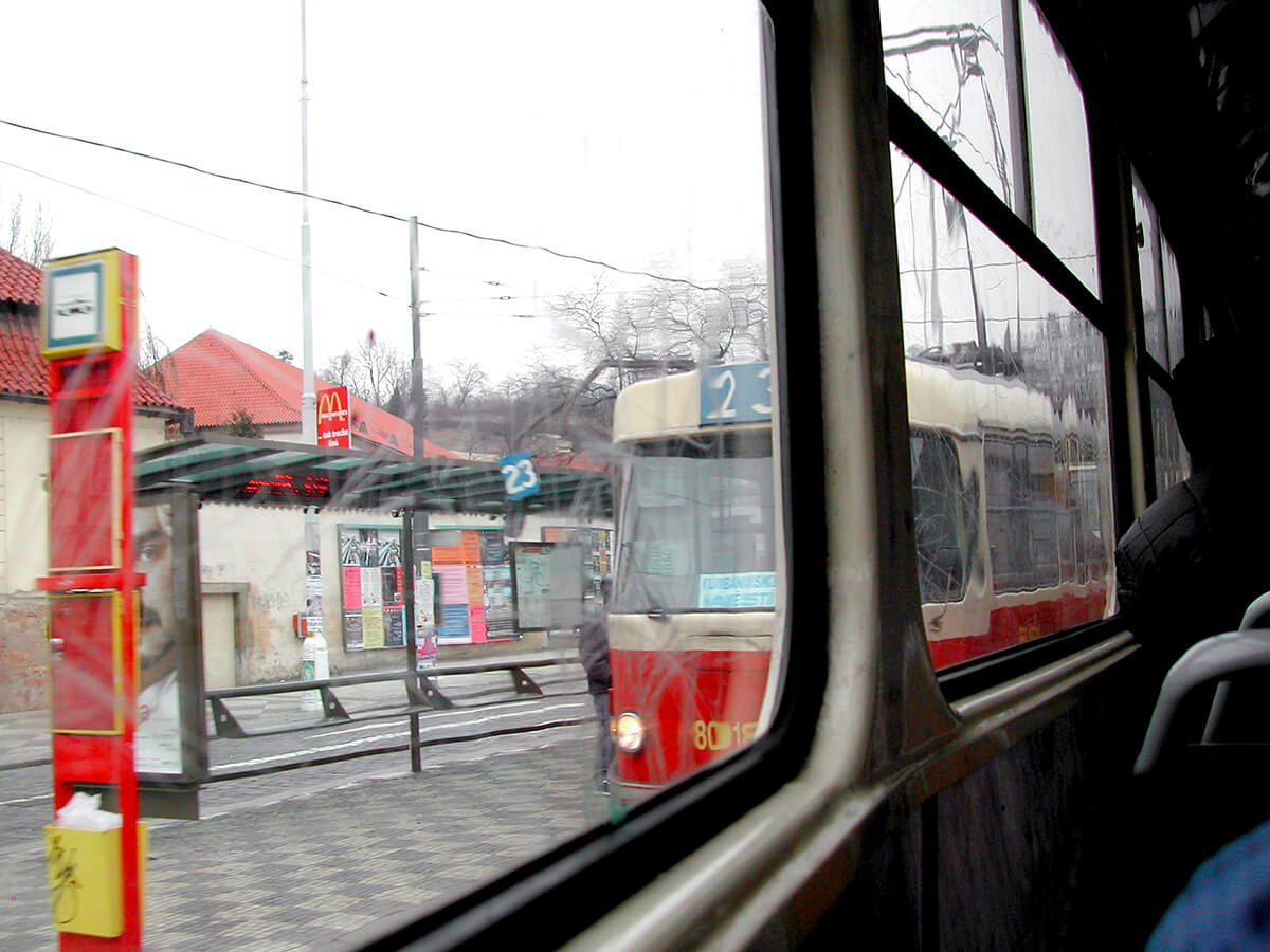 Photo of the Prague tramway in the Czech Republic