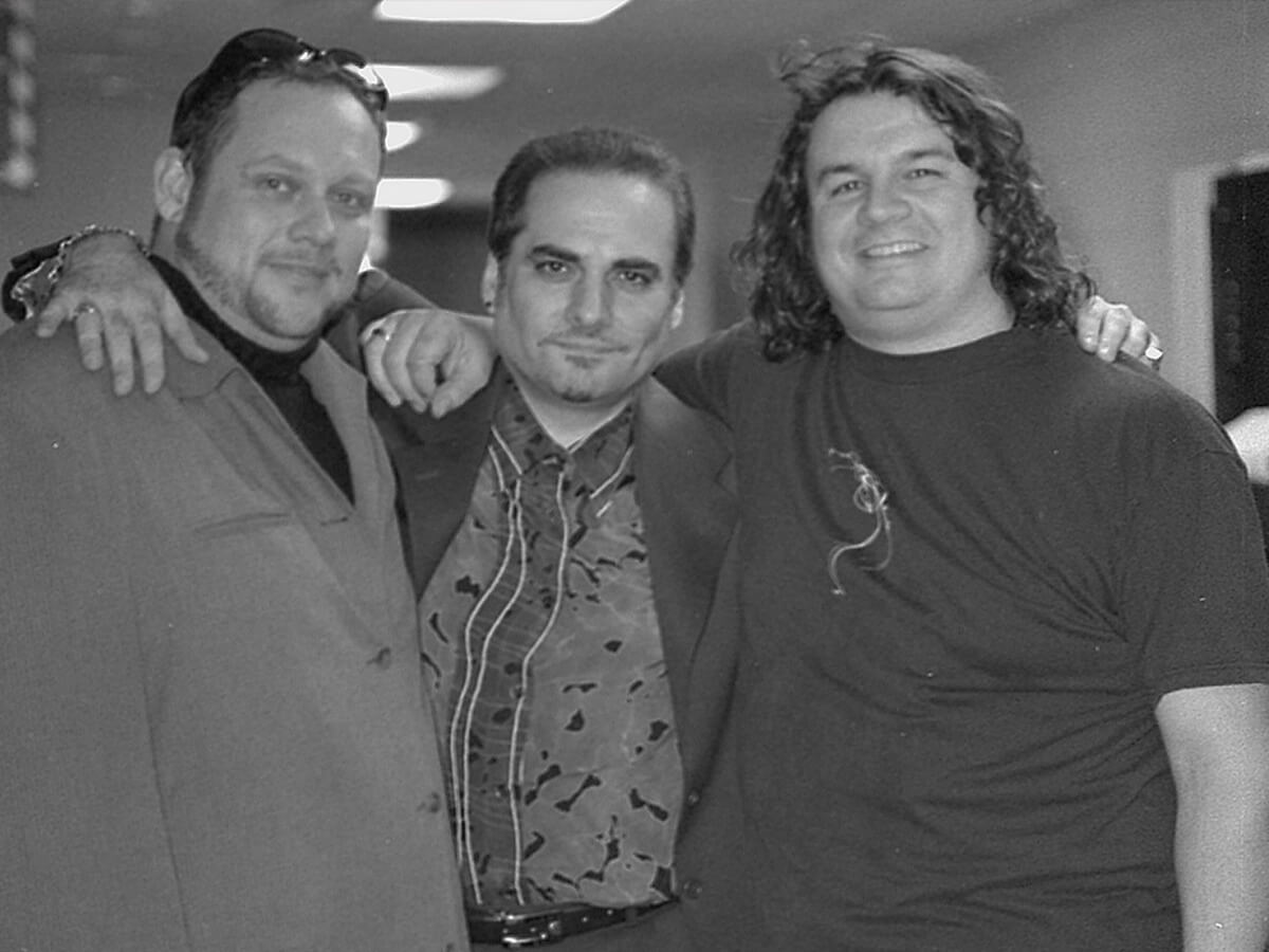 Photo of Michael Korber with  Ultrastar;s  Glen Nelson and Jimmy Vivino from TBS late night show with Conan - NYC, New York - korber-art-encounters-20.jpg